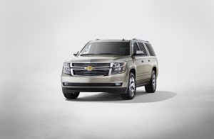 2015 Chevrolet Suburban in Champagne front from New York reveal