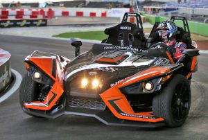 Travis Pastrana (USA) driving the Polaris Slingshot SLR on track during previews to the Race of Champions on Thursday 19 January 2017 at Marlins Park, Miami, Florida, USA.